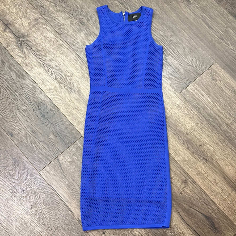 LINE Sleeveless body con racerback dress